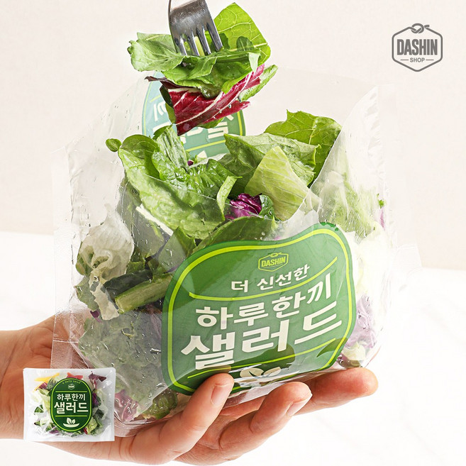 [다신샵] 3회세척 신선한 하루한끼 샐러드 믹스/ 7가지야채, 80g, 5개