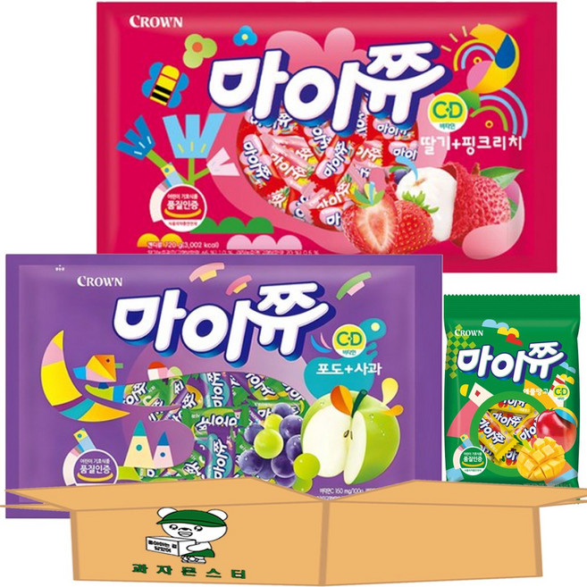[과자몬스터] 마이쮸 딸기핑크리치+포도사과+애플망고