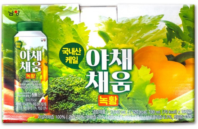 코스트코 남양 국내산 케일로 만든 야채채움 녹황 3040ml(190ml x 16개), 없음, 1, 190ml
