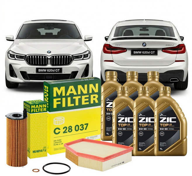 BMW 6시리즈 620d GT 18.07- G32GT B47D20B 디젤 엔진오일세트 만필터+지크탑, 차량 정보 확인하였습니다.