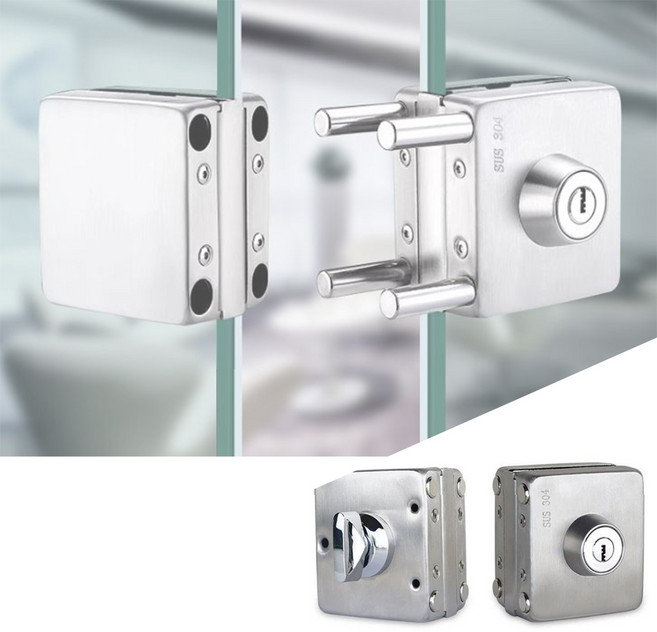 상가 강화 유리문 도어락 양문 열쇠 BGT07LK, 1개