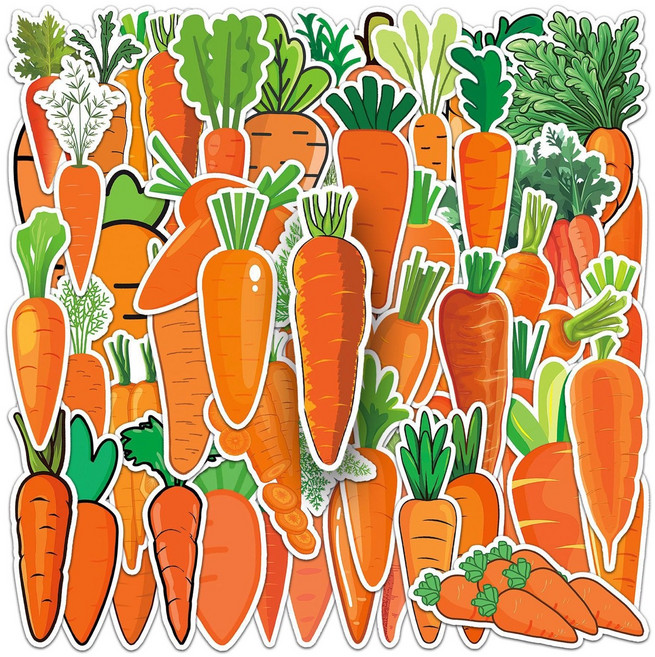 야채스티커 폰꾸 다꾸 캐리어 텀블러 캠핑 감성데코, 당근