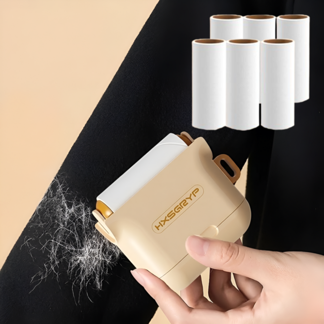 루브앤 먼지제거 휴대용 미니 돌돌이 + 리필6개, 1세트