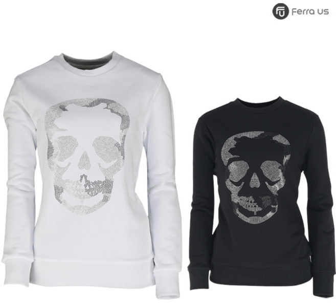 골프연습용품 골프용품 페라어스 여성 해골큐빅 맨투맨 티셔츠 ATMI5005SF1