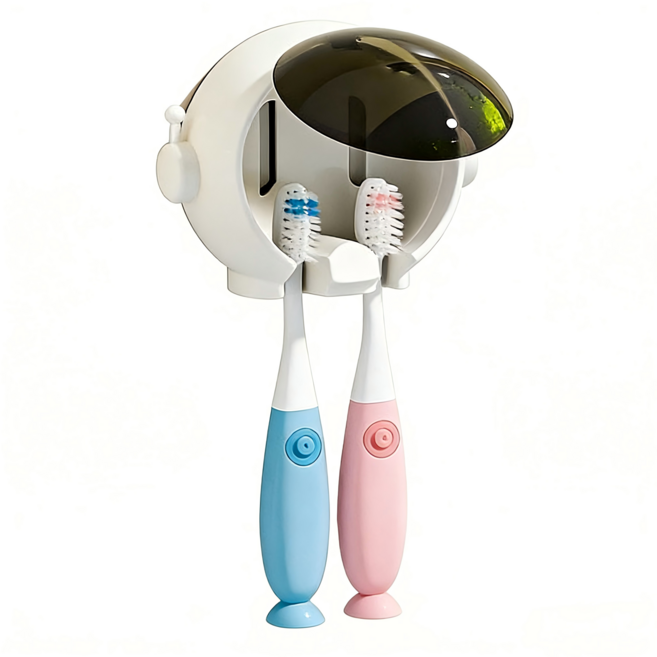 우주인 욕실 칫솔걸이 부착형, 1개, 하얀색