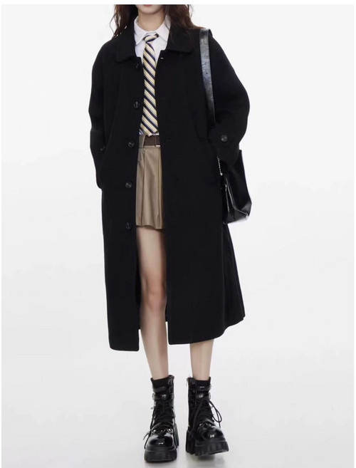 COSYEVNO 여성 캐시미어 코트 동계 브이넥 롱 클래식 캐주얼 보온 점퍼 CXJdy-09