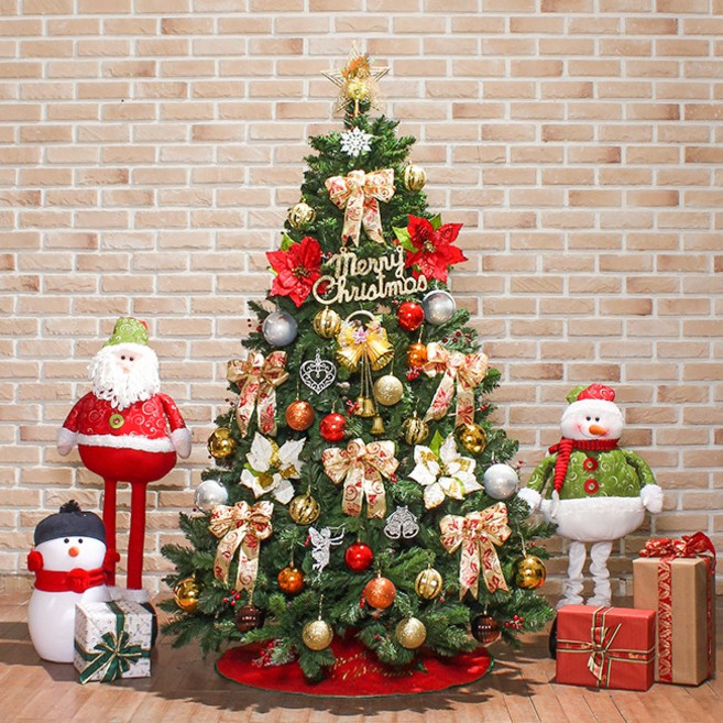 180cm 카니발 골드 레드 열매 풀세트트리성탄장식, 1