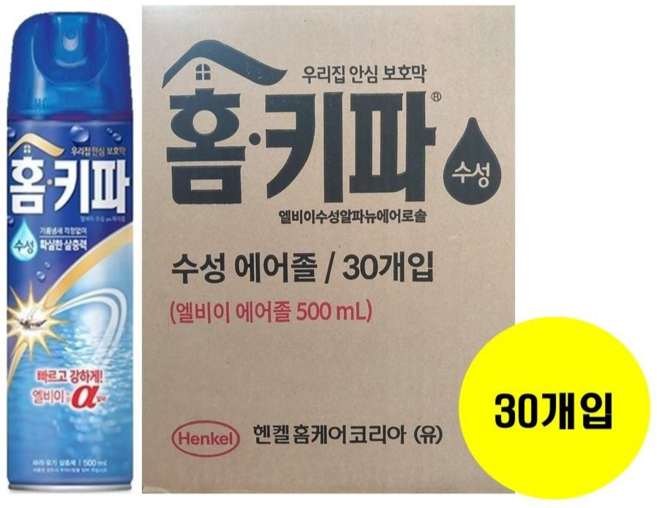 헨켈 홈키파 엘비이수성에어졸 500ml 1박스, 30개