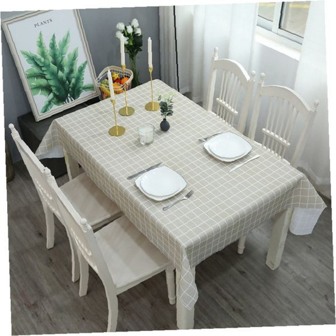 테이블덮개 격자무늬 6인용 방수코팅 얼룩방지 야외행사용 캠핑용 주방용 체크패턴, 1개, 브라운체크_137cm*137cm, 상세페이지 참조