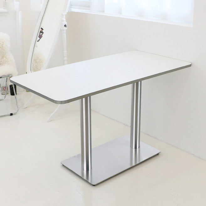 체어센스 더블 실버 하부 테이블 엣지 상판 카페, 실버엣지 사각상판