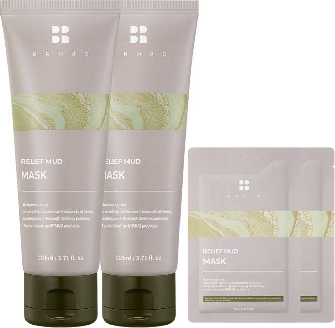 에이티즈 PICK 비알머드 릴리프 보령머드 추출물 모공케어 워시오프 머드팩 119ml, 2개, 1개입