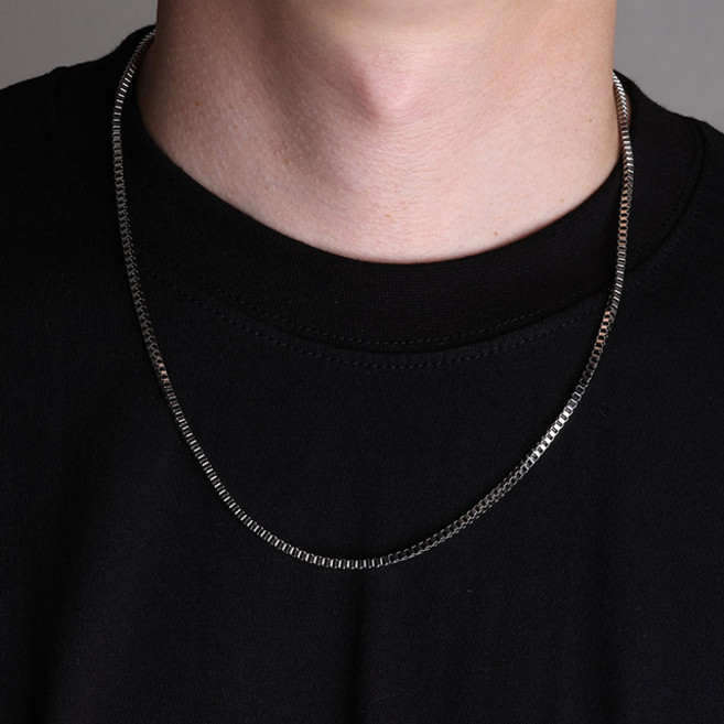 치트키 남자 에니브 스퀘어 체인 심플 목걸이