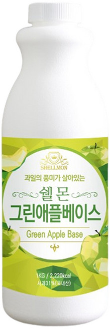 쉘몬 그린애플 에이드 농축액 1kg, 1개, 1L, 1개
