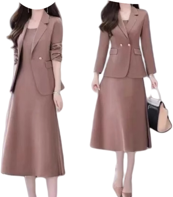 중년여성정장 50대 40대 오피스룩 여름 긴팔 가을 빅사이즈 투피스세트