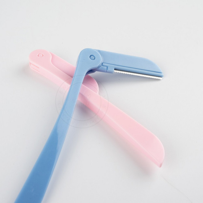 접이식 눈썹칼 눈썹정리칼 2개입, 1세트, 핑크 와 블루
