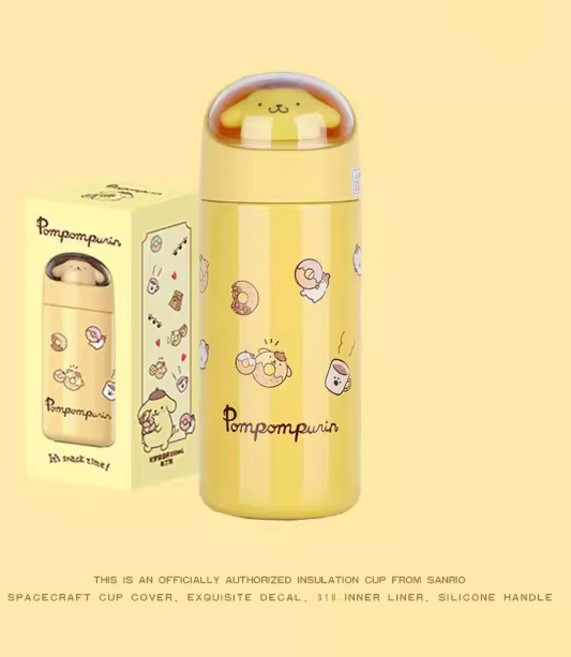 산리오 시나모롤 캡슐 피규어 텀블러 물병 보온병 350ml +Lin Lin Co. Ltd. 스마트톡, 폼폼푸린+스마트톡, 1개