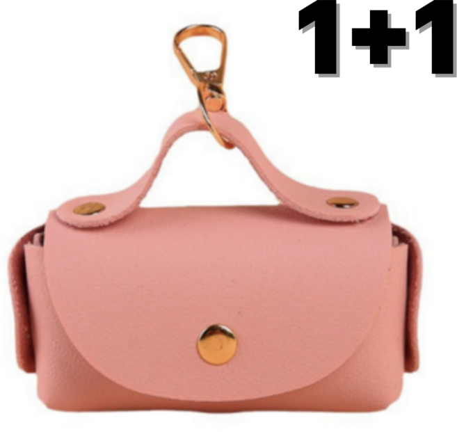 쉬어가게 강아지 배변봉투 케이스 가죽 풉백, 핑크, 1개입, 1개