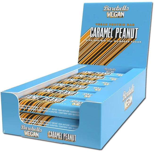 Barebells 영국 베어벨스 식물성 비건 프로틴바 단백질바 캬라멜 피넛 55g x 12개 - 쿠팡