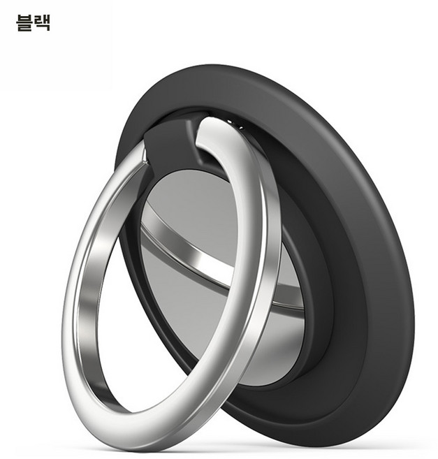 에이치앤비 핸드폰링 핸드폰핑거링 거치대 스마트링 홀더링 그립톡 블랙, 1개