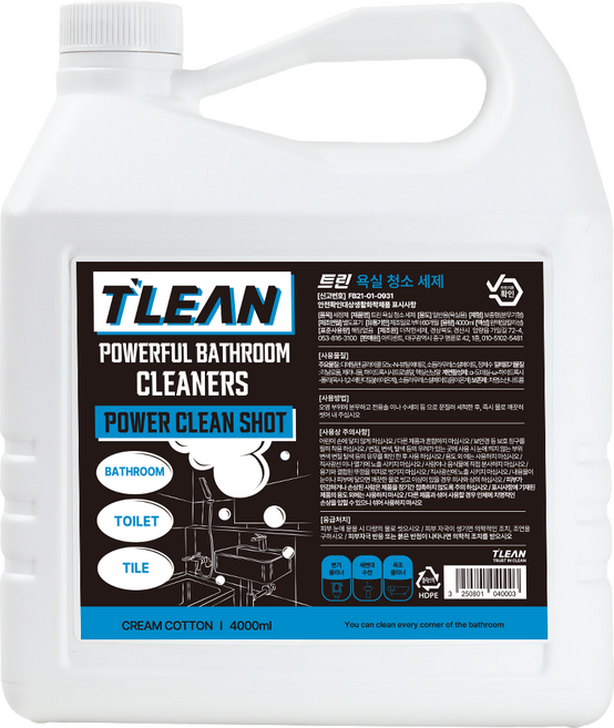 트린 초강력 욕실 청소세제 화장실청소 세정제, 1개, 4L