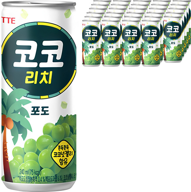 롯데칠성음료 코코 리치 포도, 240ml, 30개