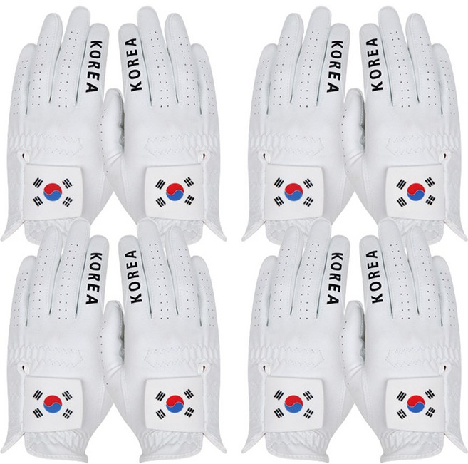 업셋 국가대표 태극기 골프장갑 세탁가능 터치가능 여성4set, 화이트, 4세트