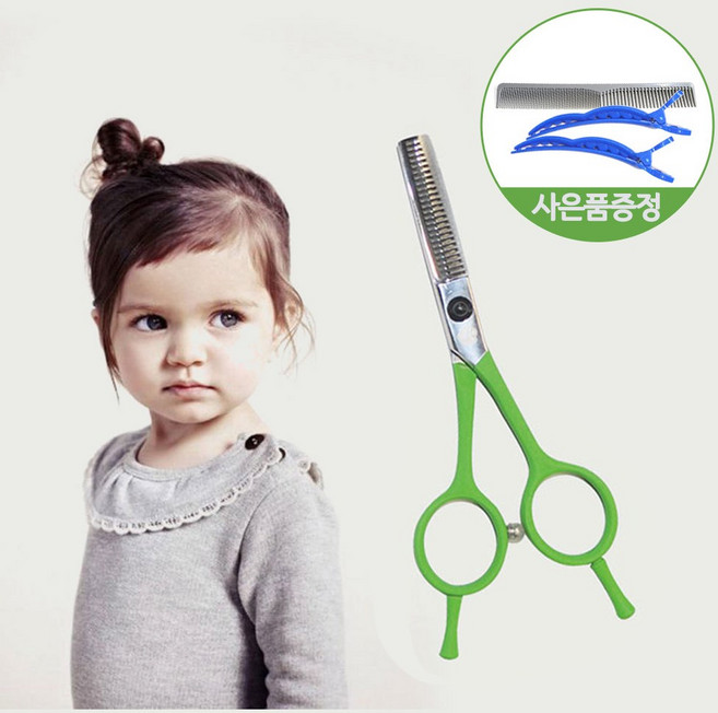 코겐 유아용 틴닝가위+커트빗+헤어핀셋, 1개