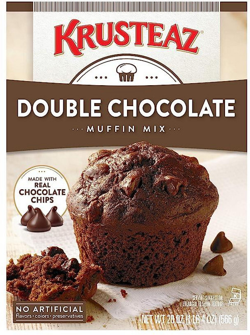 Krusteaz 더블 초콜릿 머핀 믹스 591.5ml(20온스), 1개, 566g