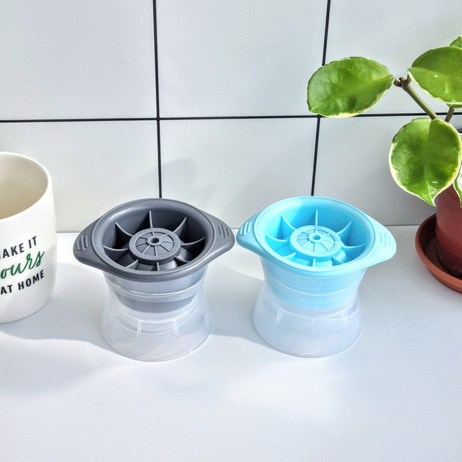 아이스트레이 1구 동그란 실리콘 왕얼음틀 아이스볼메이커 하이볼, 5.블루 4개, 1개