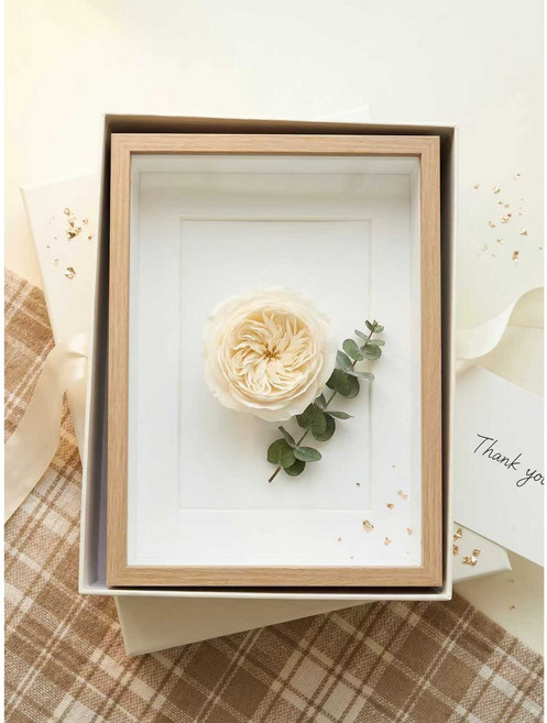 깊은 액자 인생네컷/포토카드웜베이지 화이트 레진 액자 7인치 8인치, 1개, 크림우드 (Cream Wood)