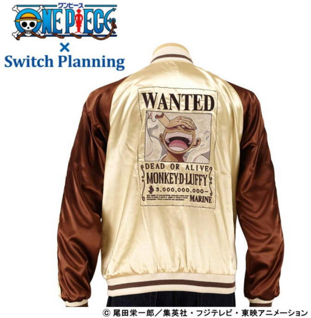 ONE PIECE x Switch Planning 루피 수배서 자수 스카잔 TEN STRIKE 남성 여성 리버서블 스카잔 콜라보 OPSJ-501