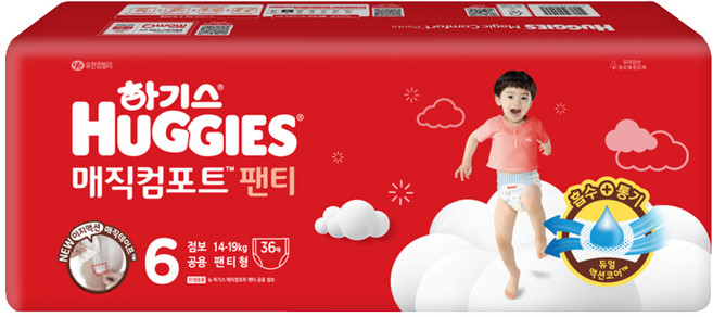 하기스 매직컴포트 공용 팬티형 36매, 1