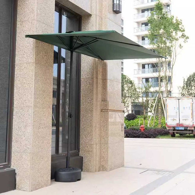 하프 파라솔 어닝 베란다 카페 정원 테라스 야외 반쪽, 블랙/20kg 워터베이스(250x130)