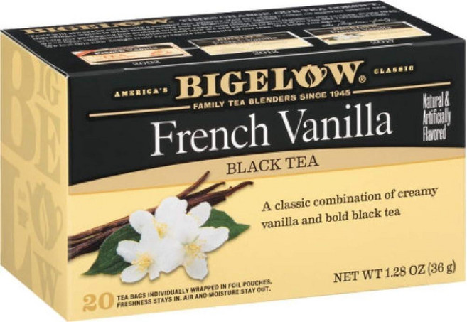 Bigelow Tea Perfectly Mint 홍차 카페인 티백 총 20개 262429, 프렌치 바닐라, 프렌치 바닐라, 20