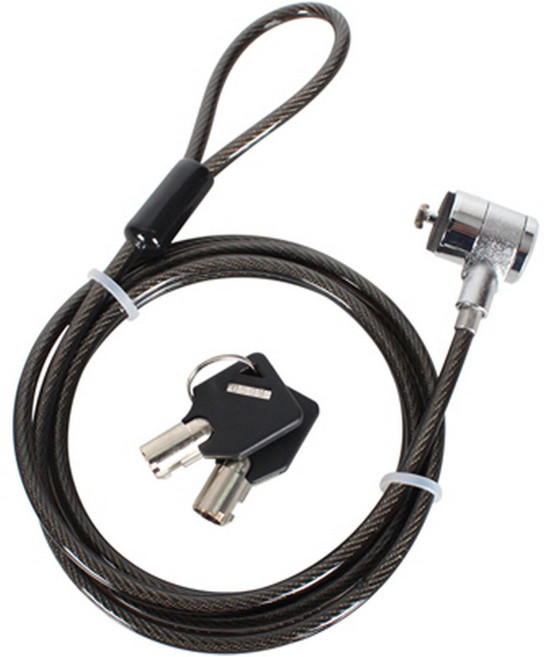 (강원전자) 열쇠형 잠금장치 NM-SLL01 (켄싱턴락/와이어) 노트북 도난방지, 블랙, 1개