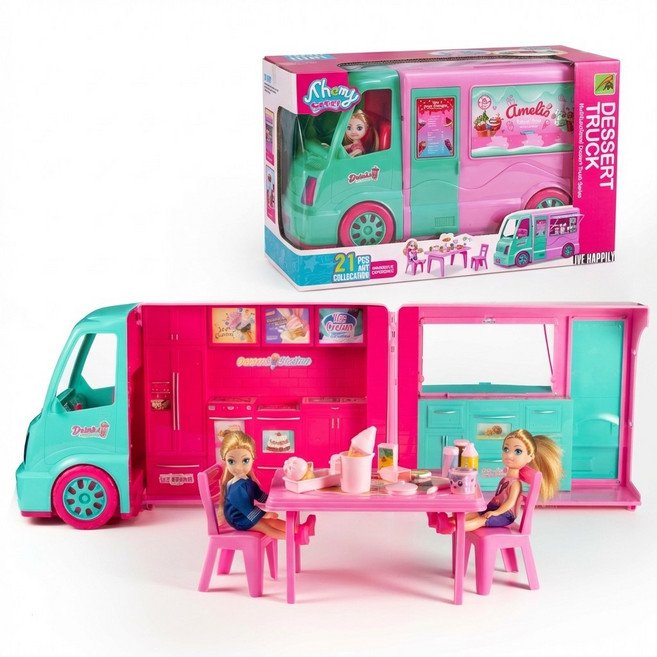 토요요 어린이 여아 장난감 키즈 역할놀이 소꿉놀이 여행놀이 플레이 세트 인형 완구 BY-WW1, 1세트, 푸드트럭 역할놀이