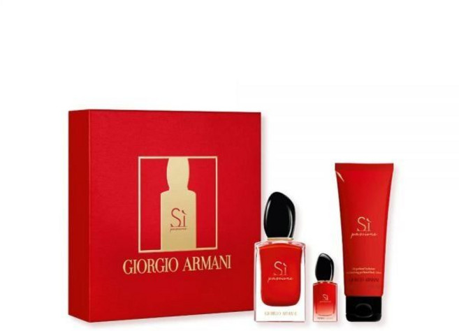 Emporio Armani 엠포리오 아르마니 조르지오 시 패션 오 드 파르품 2020 선물세트 EDP 50ml 바디로션 75ml & 미니어처 7ml 포함, Wood , 1 stück (1er Pack), 1개