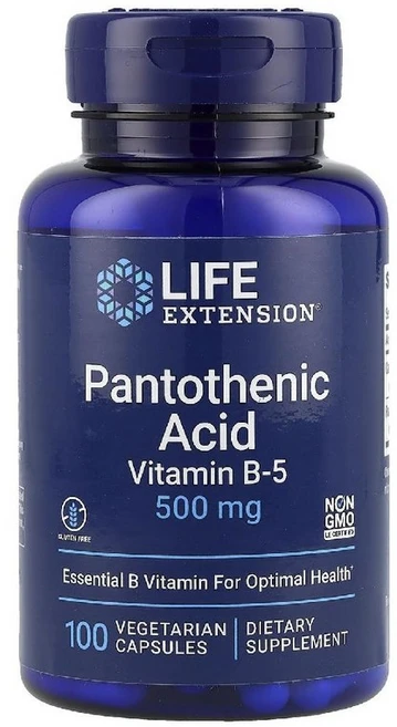 Life Extension 라이프 익스텐션 판토텐산 비타민 B-5 500mg, 3개, 100정 - 쿠팡