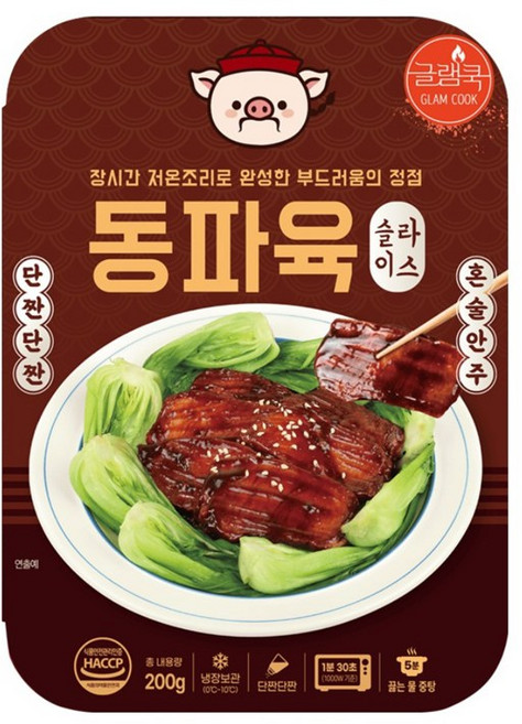 글램쿡 단짠 동파육 슬라이스, 3개, 200g