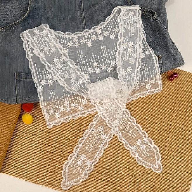 Makone 여성 프렌치 봄여름 레이스 숄 패션 레이스 엘레강스 데일리 어깨 숄 셔츠 코디용