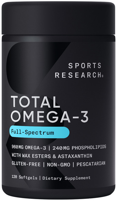 스포츠리서치 토탈 오메가-3 960mg EPA & DHA 소프트젤, 120정, 1개