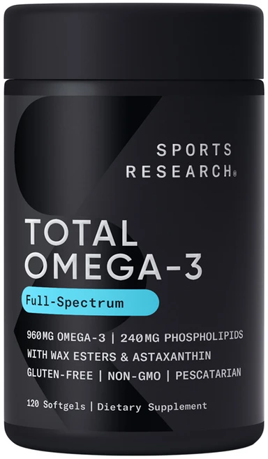 스포츠리서치 토탈 오메가-3 960mg EPA & DHA 소프트젤, 120정, 1개 - 쿠팡