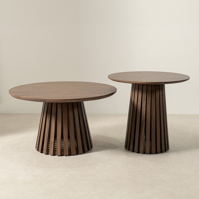 피카소 프리가 원목 사이드 원형 테이블 카페 매장 인테리어 거실테이블, 월넛 60