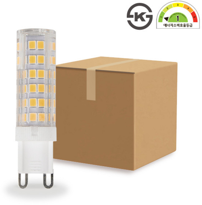 더쎈 LED 할로겐 G9 전구 4.2W 핀타입 꼬마전구, 50개, 전구색