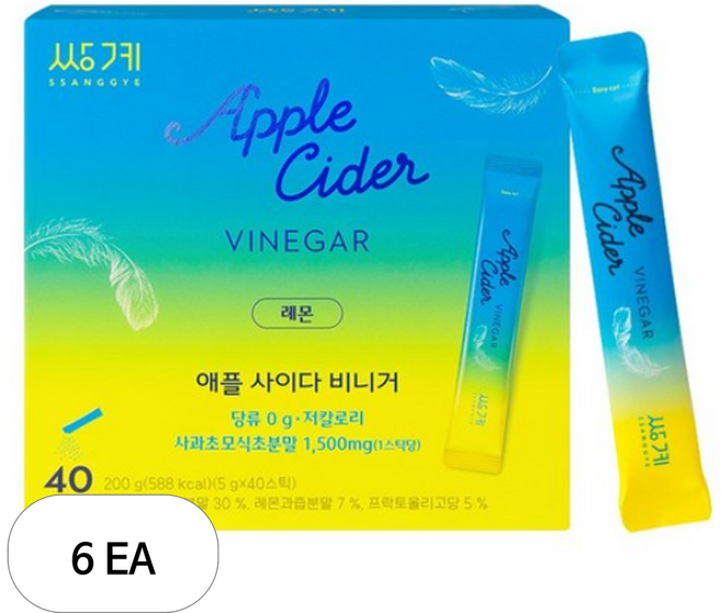 쌍계명차 애플사이다비니거 레몬, 200g, 6개