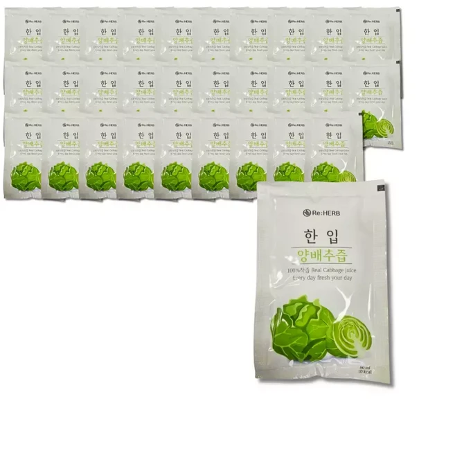 리허브 한입 양배추즙 80ml 30개, 1개