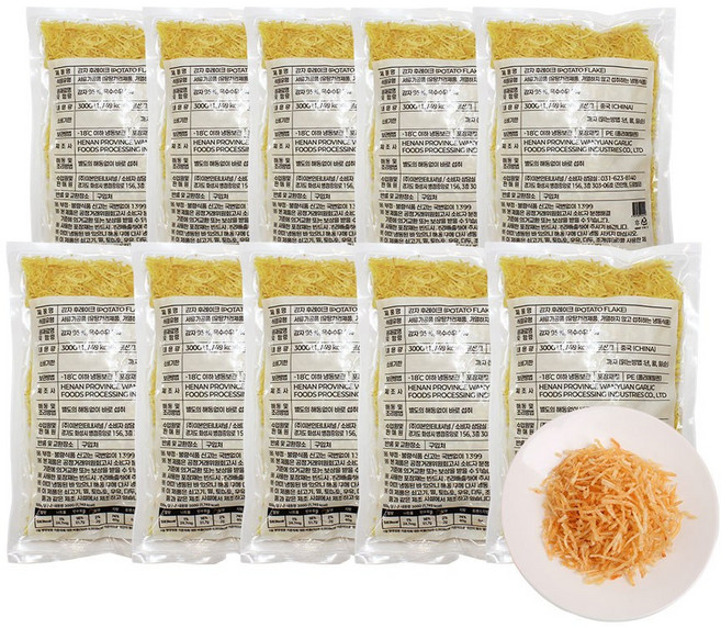 산들네이처 감자 후레이크 감자채전 감자플레이크 감자요리 3kg (300g x 10봉), 10개, 300g