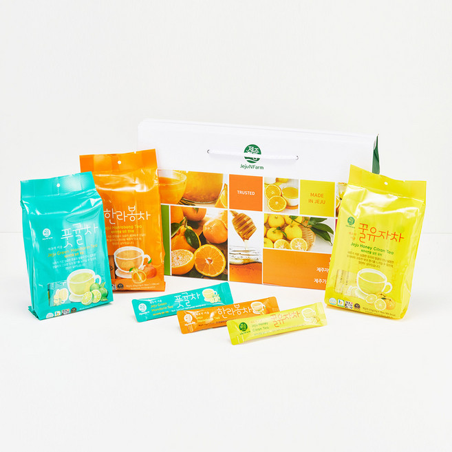 제주앤팜 액상스틱 3종 세트, 풋귤차 15p + 한라봉차 15p + 꿀유자차 15p, 1세트