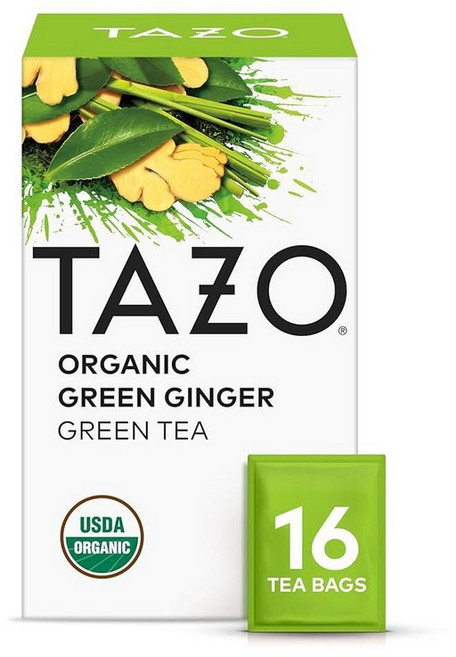 TAZO 녹차 그린 진저 총 96개의 티백 16개입 6팩 221227, Tazo Green Ginger