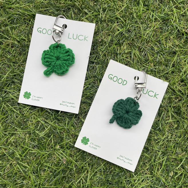 플러피샵 싱글 네잎클로버 키링 수능선물 단체 응원 행운